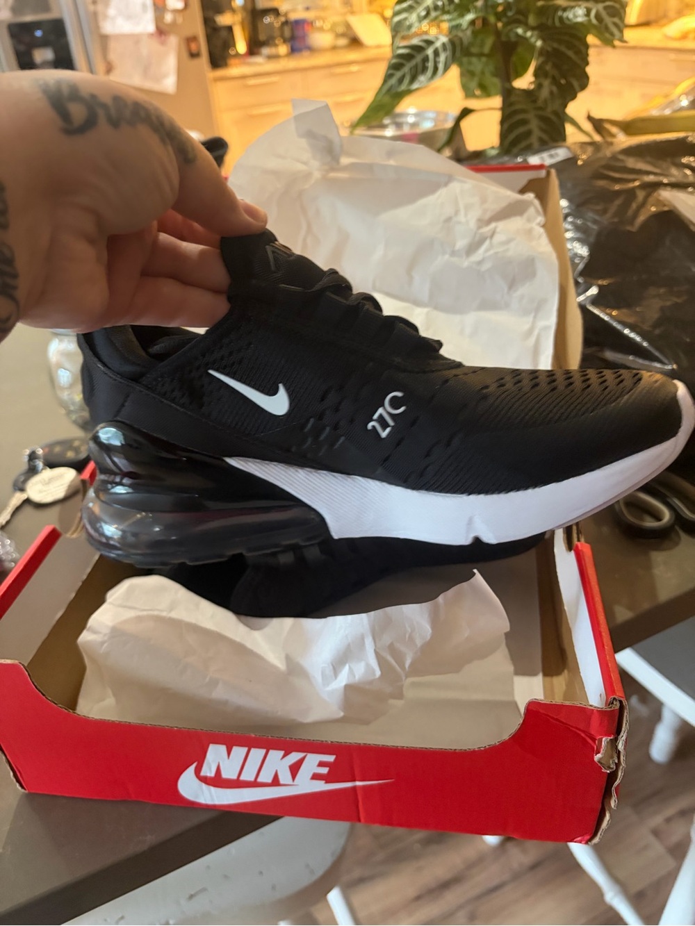 Nike Air Max 270 womenâs black/White Athletic Sneakers